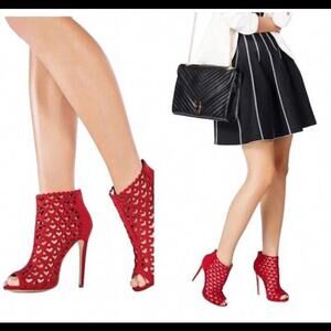 😎❤️Just Fab Valentine Size 5.5 High Heels Open Toe Booties